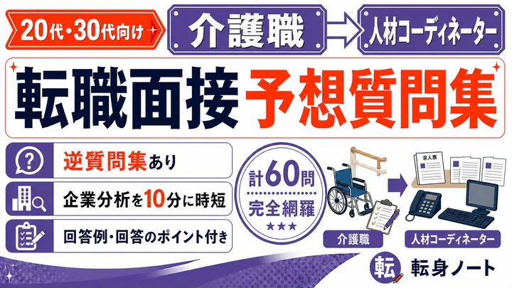 介護職から人材コーディネーターへの転職面接 予想質問集の表紙