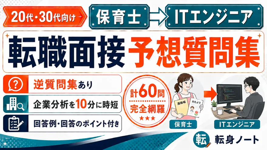 保育士からITエンジニアへの転職面接 予想質問集の表紙