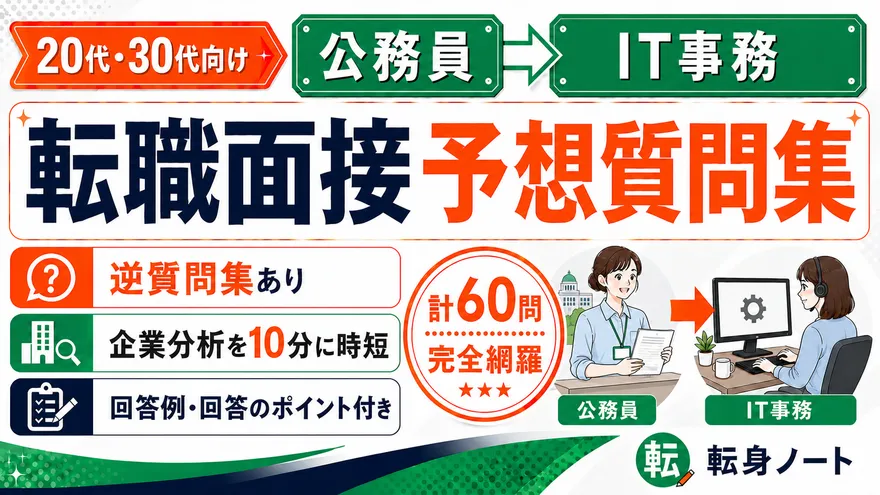公務員からIT事務への転職面接 予想質問集の表紙