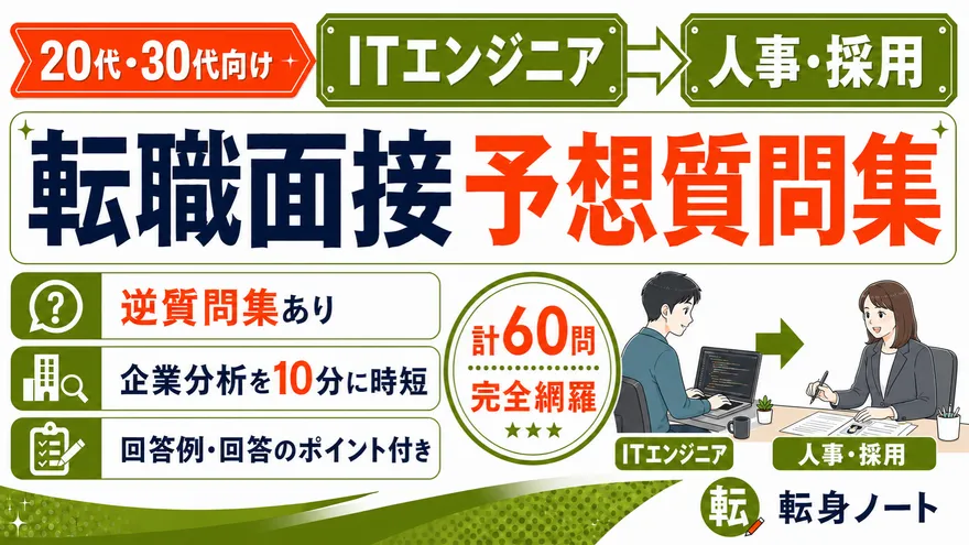 ITエンジニアから人事・採用への転職面接 予想質問集の表紙