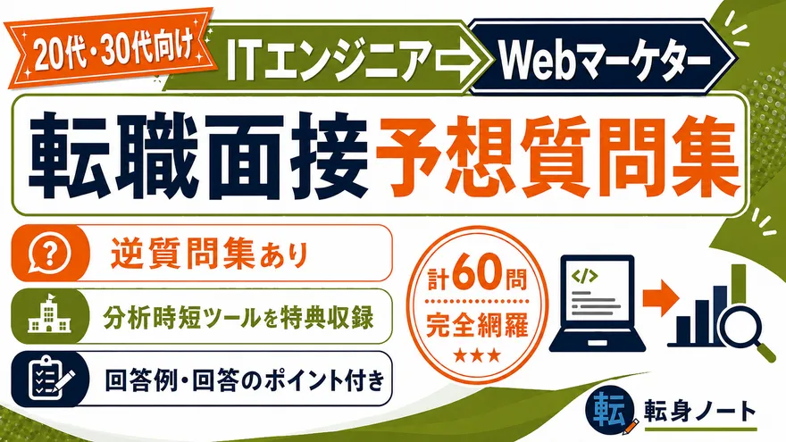 ITエンジニアからWebマーケターへの転職面接 予想質問集の表紙