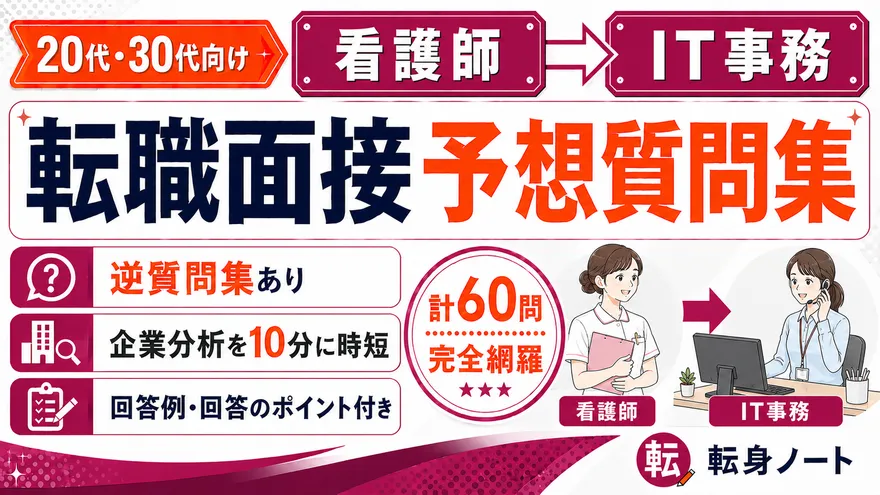 看護師からIT事務への転職面接 予想質問集の表紙