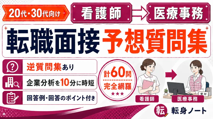 看護師から医療事務への転職面接 予想質問集の表紙