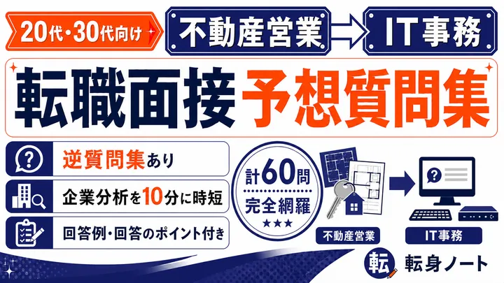 不動産営業からIT事務への転職面接 予想質問集の表紙