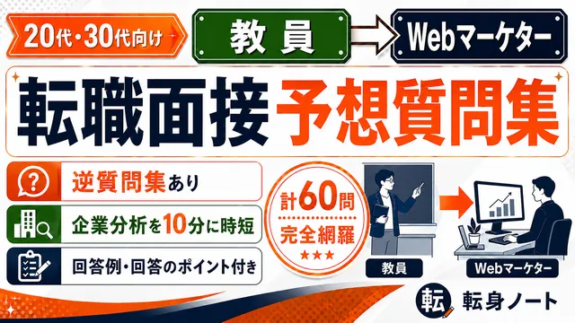 教員からWebマーケターへの転職面接 予想質問集の表紙