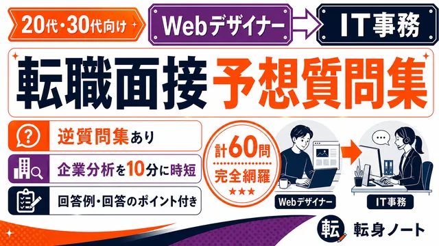 WebデザイナーからIT事務への転職面接 予想質問集の表紙